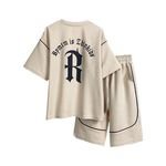 BCA Teen Boys Set Casual Summer Sport Suit Kids Clothing Sets with Rocket Print T-Shirt and Short Pants Little Boy's Suit