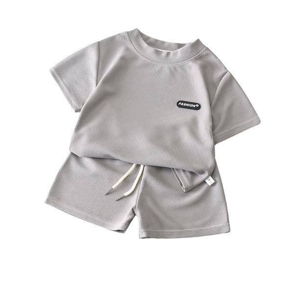 High Quality Summer Boys Clothing Sets Breathable Kids T Shirt Shorts for 3-8 Year Old Boys Casual Wear Solid Pattern Wholesale