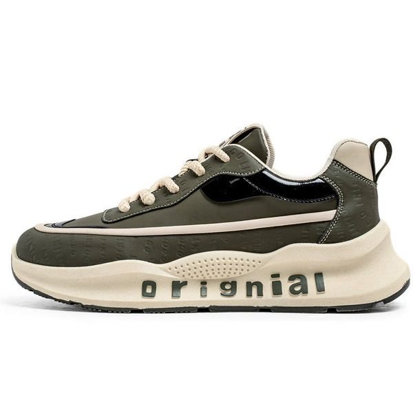 Forrest Gump Men's High-End Casual Leather Shoes Spring All-Match Youth Sports Running Trendy Sneakers New Toe Style Mesh Lining